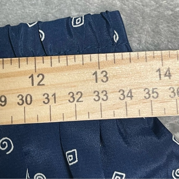 Vintage Haberdashery Leslie Fay Navy Blue Pleated Skirt w/ Shapes - Size 10 - Picture 7 of 8